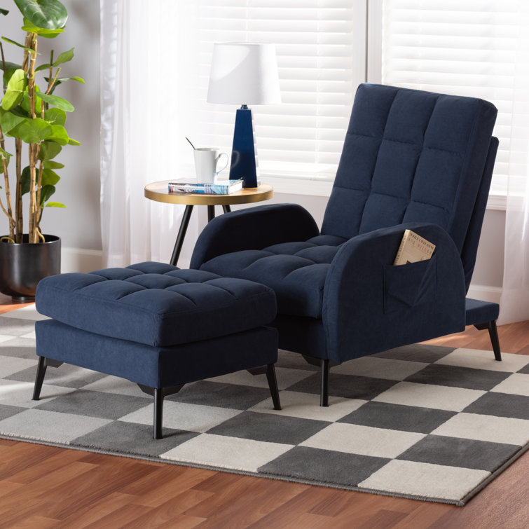 Navy armchair best sale with ottoman